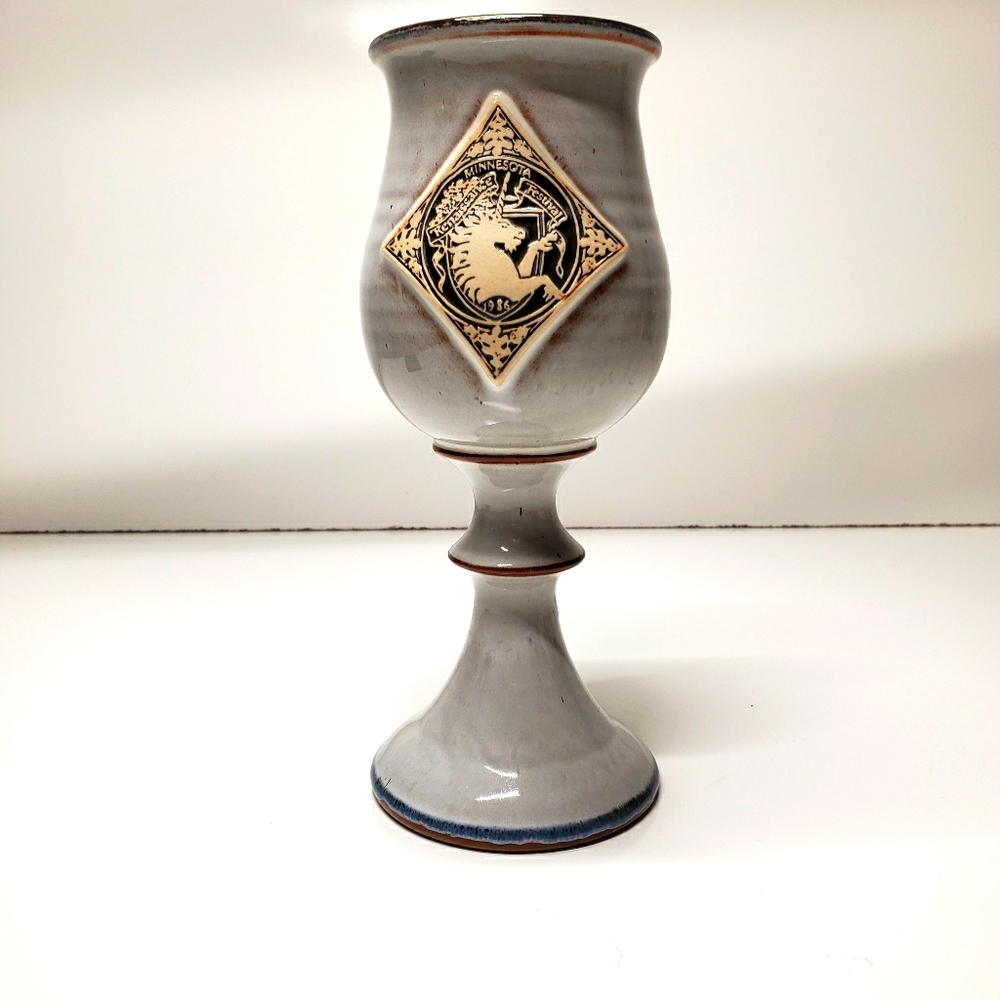 VINTAGE Deneen Pottery Unicorn Wine Goblet 1986